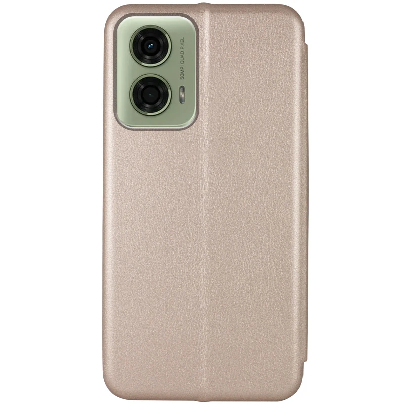 Кожаный чехол-книжка Classy для Motorola Moto G24 / G04 / E14, Золотой 1, Искусственная кожа, купить оптом с доставкой