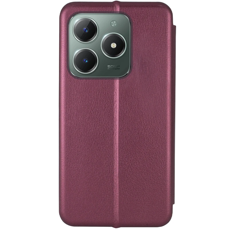 Кожаный чехол-книжка Classy для Realme C63 4G, Бордовый 2, Искусственная кожа, купить оптом с доставкой