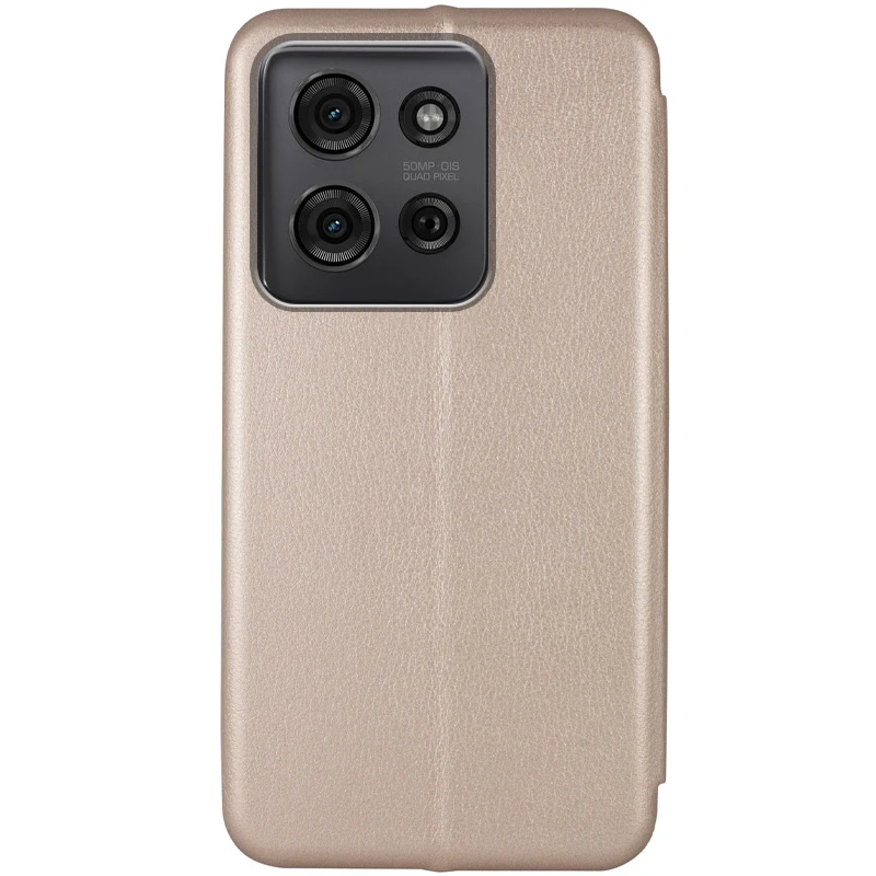 Кожаный чехол-книжка Classy для Motorola Moto G75 5G, Золотой 1, Искусственная кожа, купить оптом с доставкой