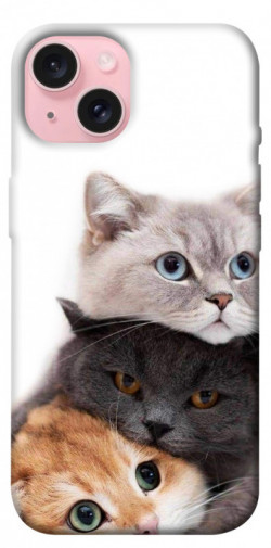 Чехол itsPrint Три кота для Apple iPhone 15 (6.1")