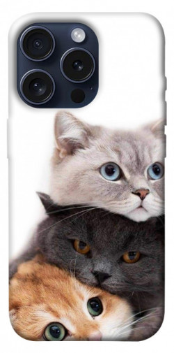 Чехол itsPrint Три кота для Apple iPhone 15 Pro (6.1")