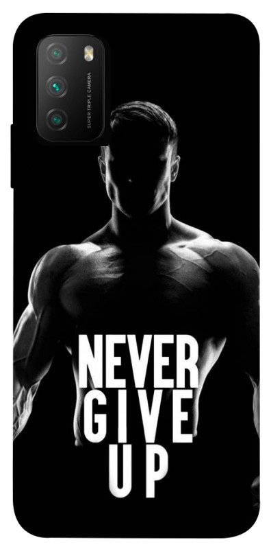 Чехол itsPrint Never give up для Xiaomi Poco M3, спорт, купить оптом с доставкой
