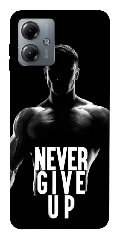 Чехол itsPrint Never give up для Motorola Moto G14, спорт, купить оптом с доставкой