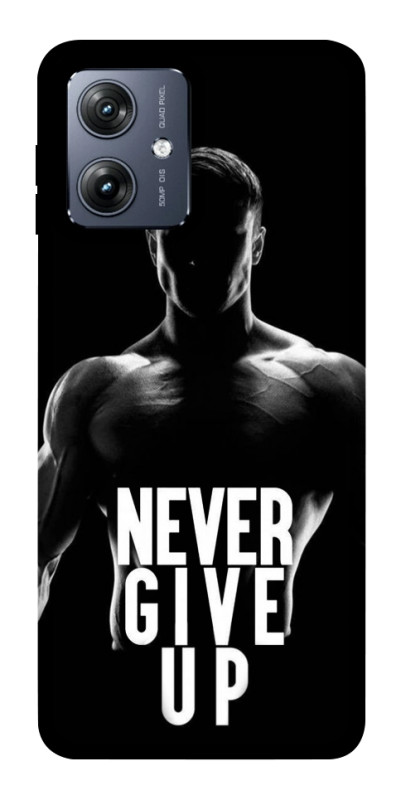 Чехол itsPrint Never give up для Motorola Moto G54, спорт, купить оптом с доставкой