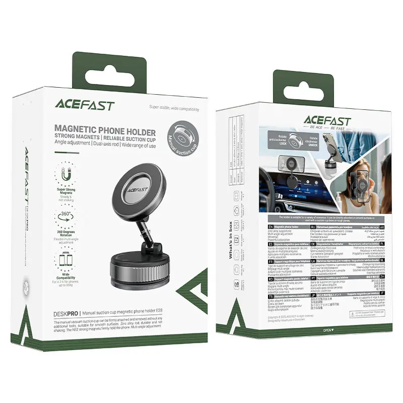 Магнитный держатель для телефона Acefast E28 Auto Fix 360°, Metal gray 5, купить оптом с доставкой