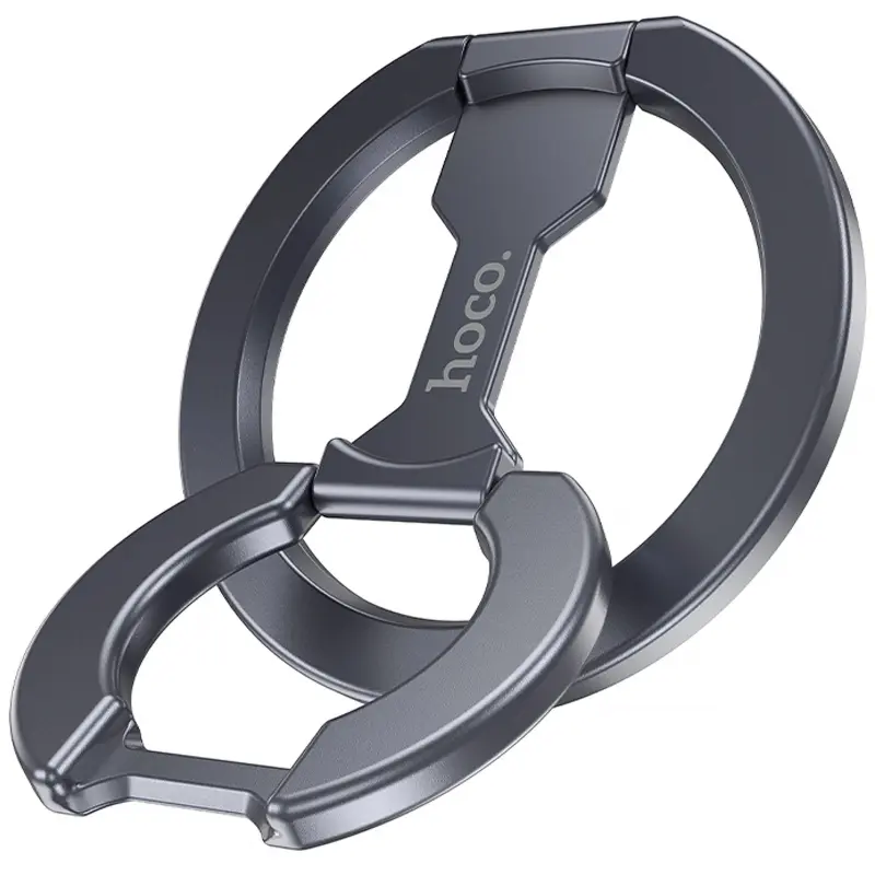 Магнітний тримач для телефону Hoco GH9 Double-ring, Metal gray, купити оптом з доставкою