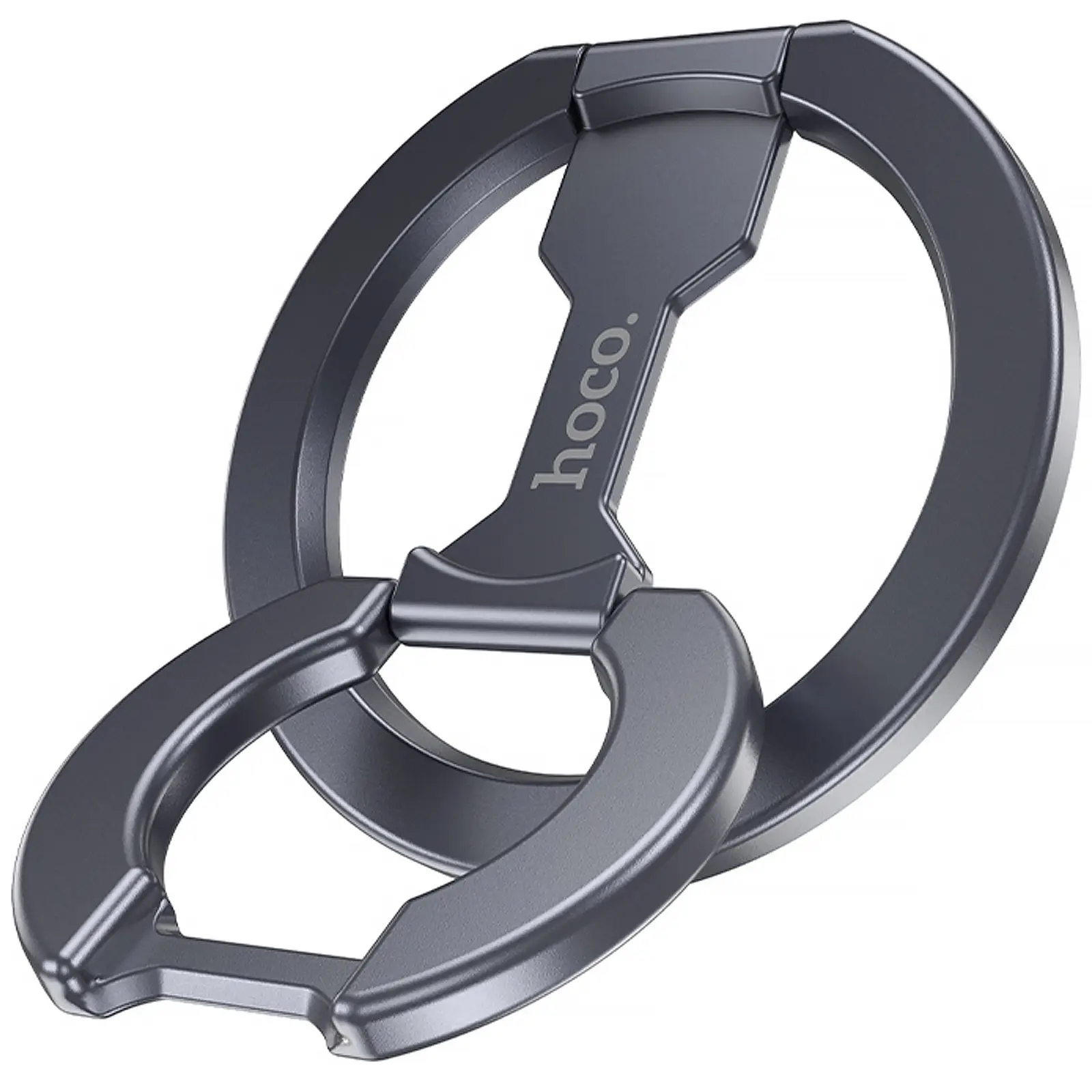 Магнітний тримач для телефону Hoco GH9 Double-ring, Metal gray, купити оптом з доставкою