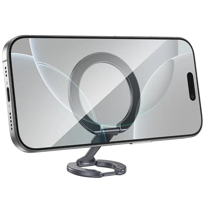 Магнітний тримач для телефону Hoco GH9 Double-ring, Metal gray 3, купити оптом з доставкою