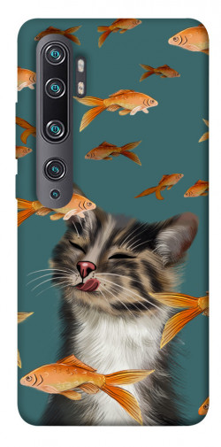 Чехол itsPrint Cat with fish для Xiaomi Mi Note 10 / Note 10 Pro / Mi CC9 Pro