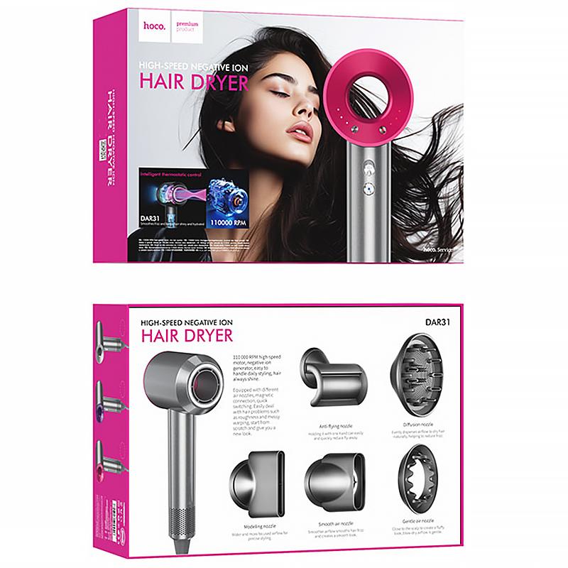 Фен для волос Hoco DAR31 с отрицательной ионизацией (1500W) на картинке №5
