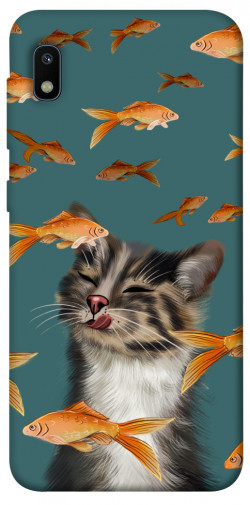 Чехол itsPrint Cat with fish для Samsung Galaxy A10 (A105F)