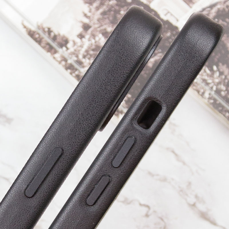 Кожаный чехол Leather Case (AAA) with MagSafe and Animation для Apple iPhone 14 (6.1) на картинке №5