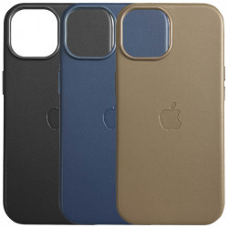 Шкіряний чохол Leather Case (AAA) with MagSafe and Animation для Apple iPhone 15 Pro (6.1")