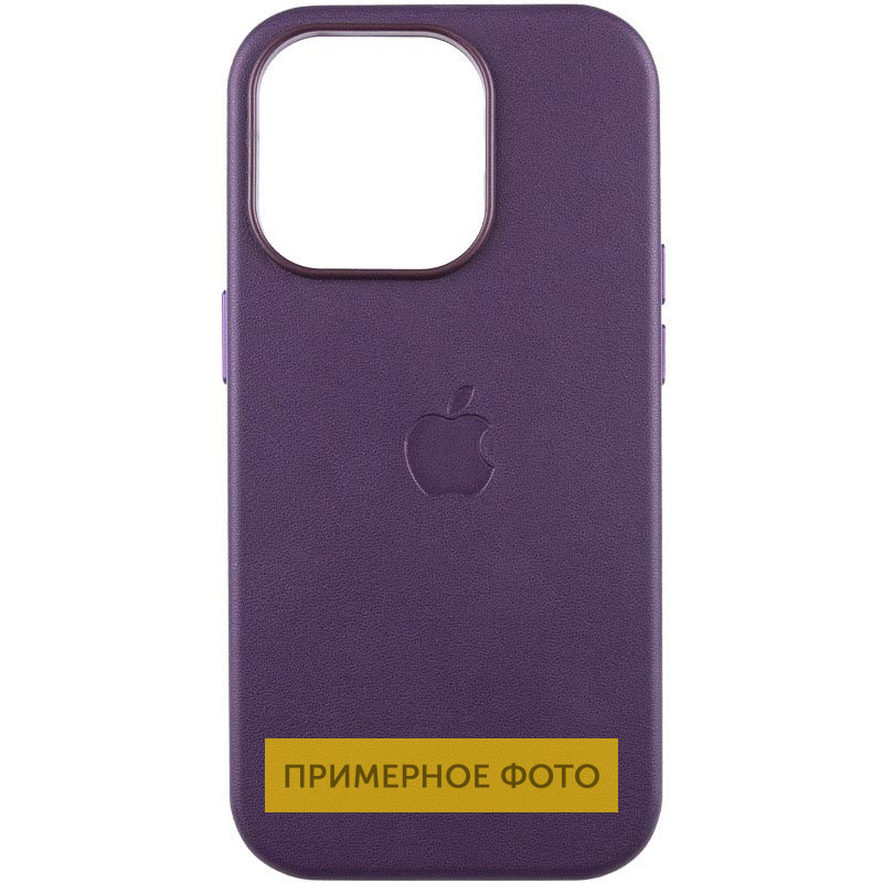 Кожаный чехол Leather Case (AAA) with MagSafe and Animation для Apple iPhone 16 (6.1) на картинке №1