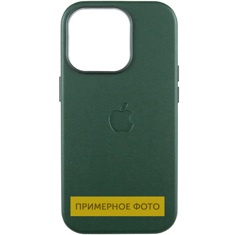 Кожаный чехол Leather Case (AAA) with MagSafe and Animation для Apple iPhone 16 (6.1) на картинке №1