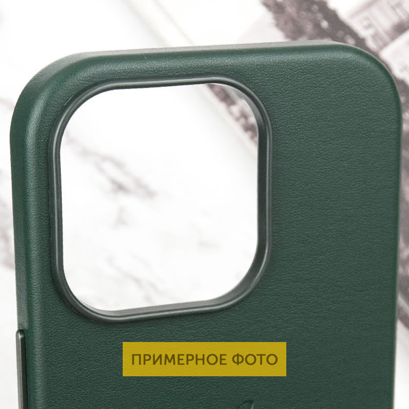 Кожаный чехол Leather Case (AAA) with MagSafe and Animation для Apple iPhone 16 (6.1) на картинке №4