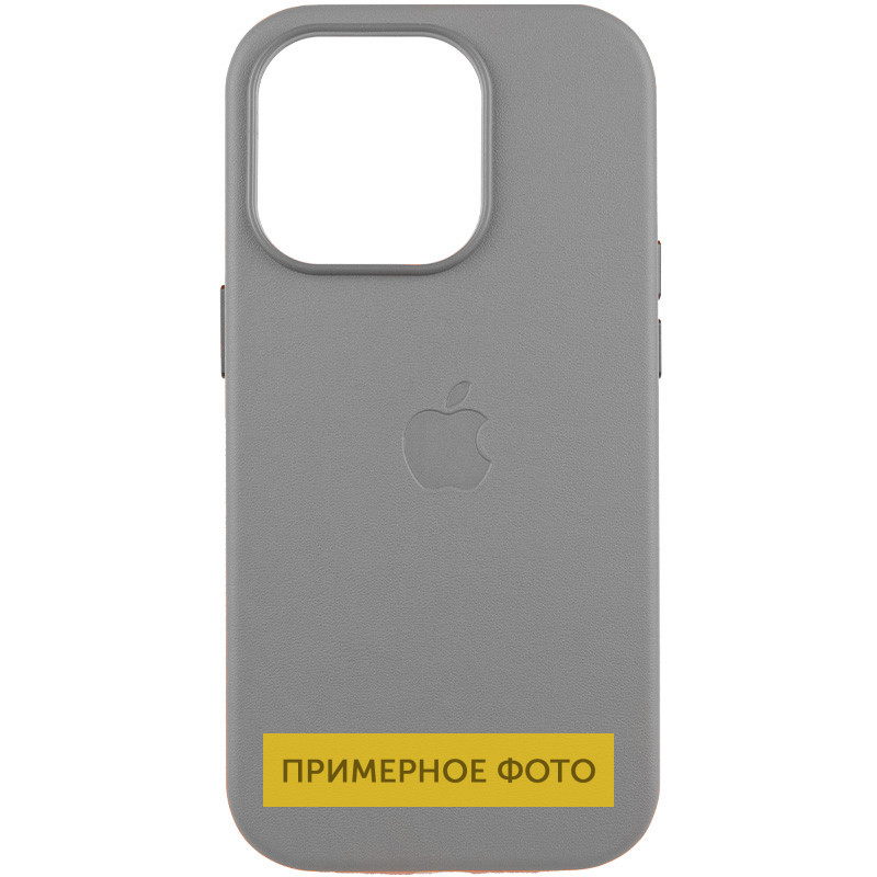 Кожаный чехол Leather Case (AAA) with MagSafe and Animation для Apple iPhone 16 (6.1) на картинке №1