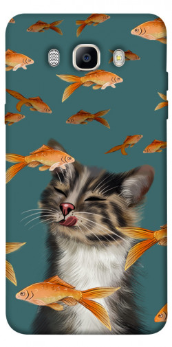 Чохол itsPrint Cat with fish для Samsung J510F Galaxy J5 (2016)