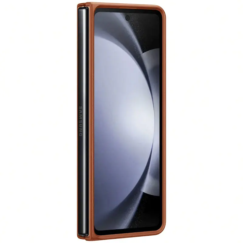 Кожаный чехол Leather Case (AAA) для Samsung Galaxy Z Fold5, Brown 3, Искусственная кожа, купить оптом с доставкой