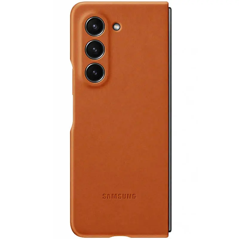 Кожаный чехол Leather Case (AAA) для Samsung Galaxy Z Fold5, Brown 4, Искусственная кожа, купить оптом с доставкой