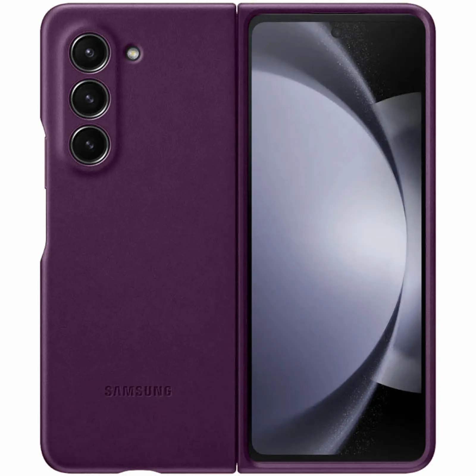 Кожаный чехол Leather Case (AAA) для Samsung Galaxy Z Fold5, Purple, Искусственная кожа, купить оптом с доставкой
