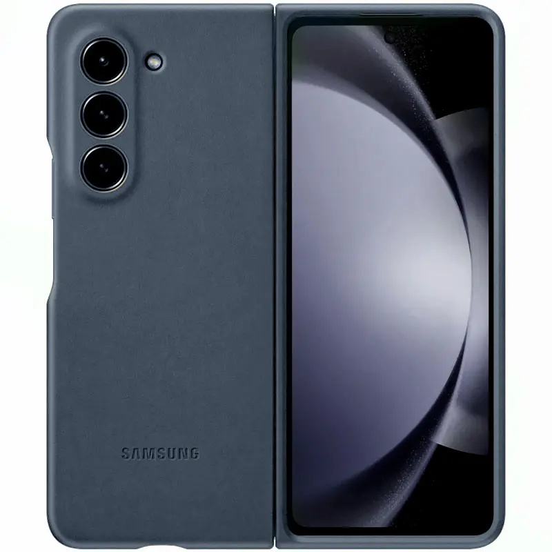 Кожаный чехол Leather Case (AAA) для Samsung Galaxy Z Fold5, Blue, Искусственная кожа, купить оптом с доставкой
