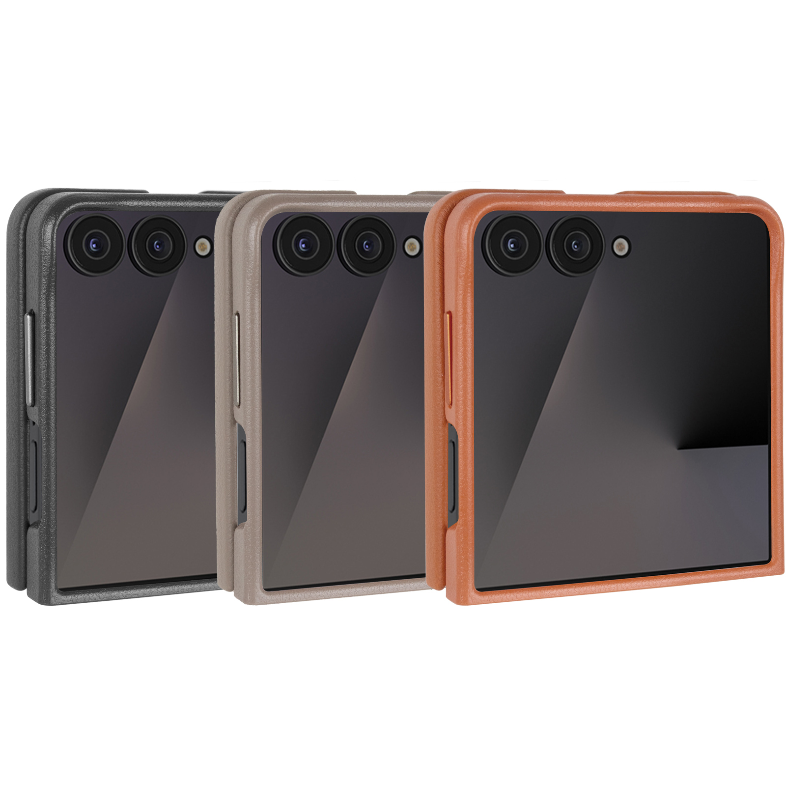 Кожаный чехол Leather Case (AAA) для Samsung Galaxy Z Flip5, Искусственная кожа, купить оптом с доставкой