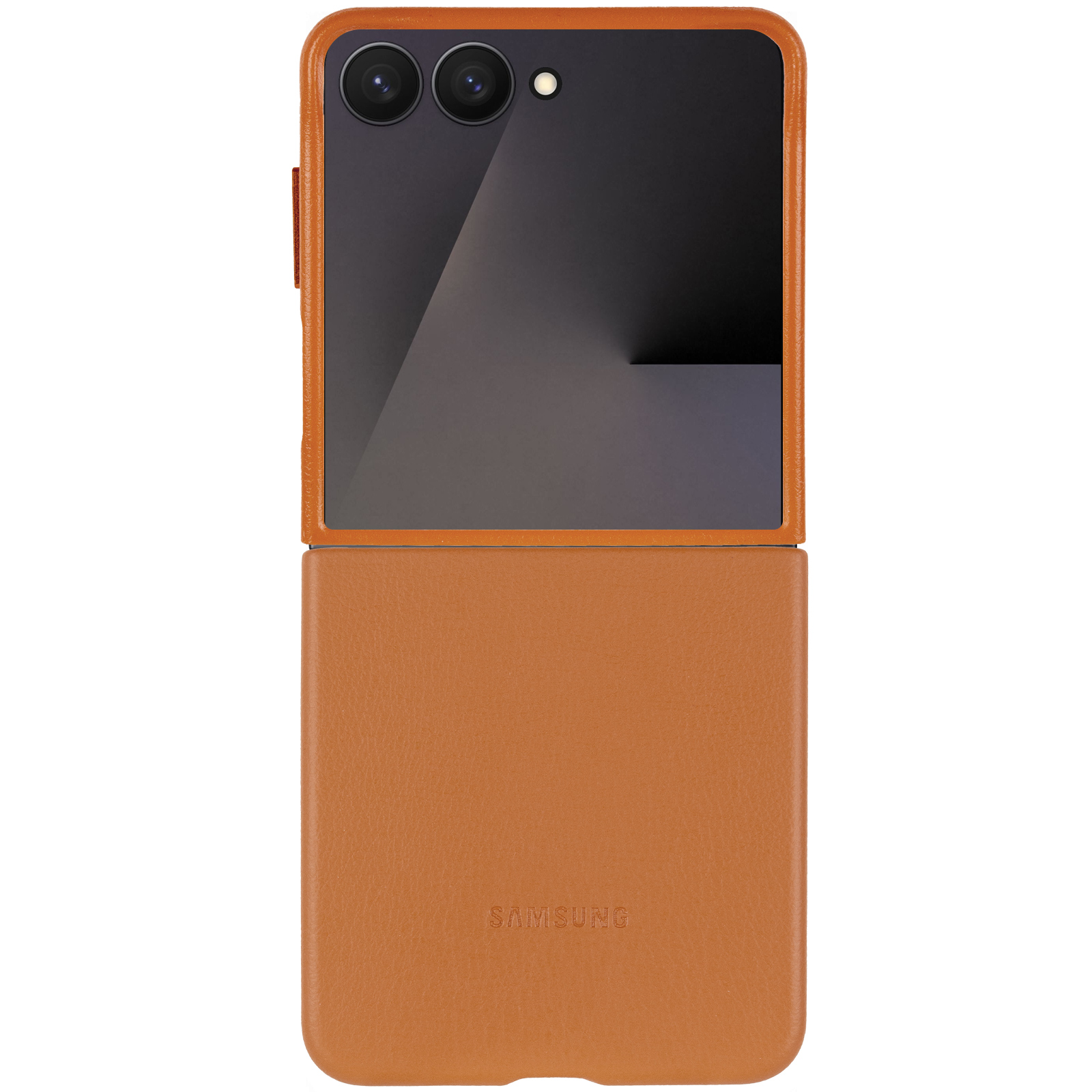 Кожаный чехол Leather Case (AAA) для Samsung Galaxy Z Flip5, Brown 4, Искусственная кожа, купить оптом с доставкой