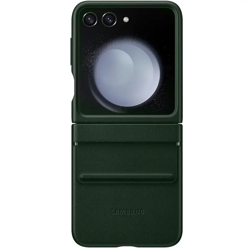 Кожаный чехол Leather Case (AAA) для Samsung Galaxy Z Flip5, Green, Искусственная кожа, купить оптом с доставкой