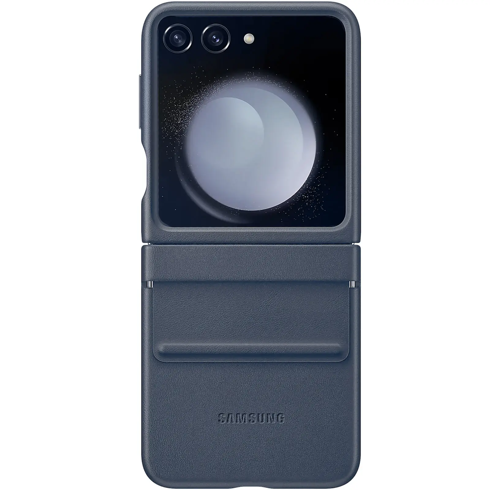 Кожаный чехол Leather Case (AAA) для Samsung Galaxy Z Flip5, Blue, Искусственная кожа, купить оптом с доставкой