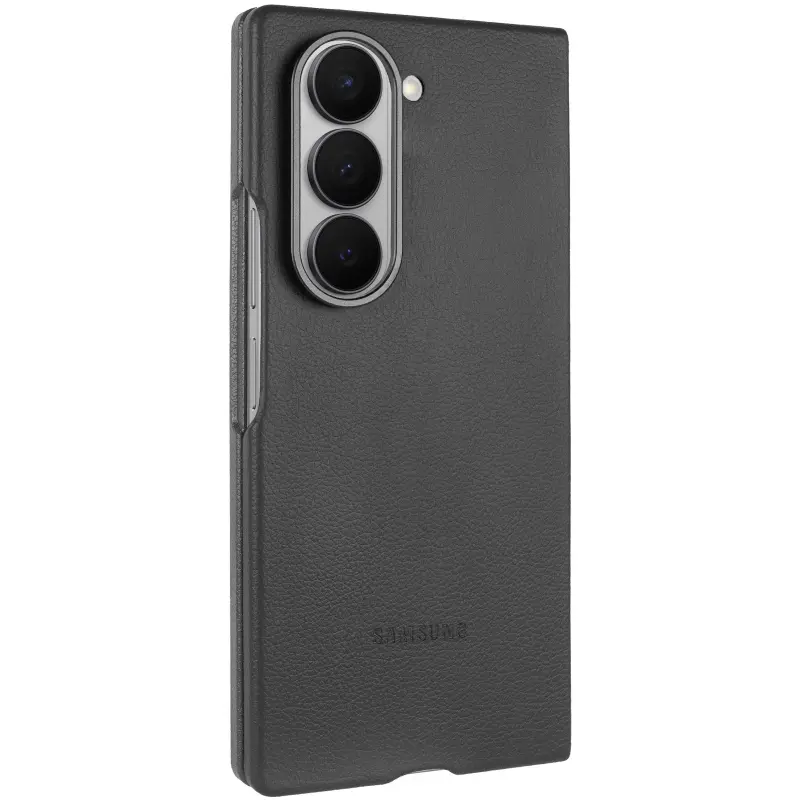 Шкіряний чохол Leather Case (AAA) для Samsung Galaxy Z Fold6, Black, Штучна шкіра, купити оптом з доставкою