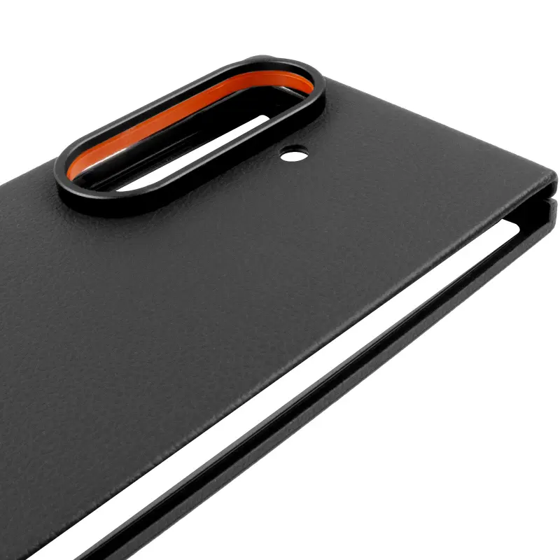Шкіряний чохол Leather Case (AAA) для Samsung Galaxy Z Fold6, Black 4, Штучна шкіра, купити оптом з доставкою