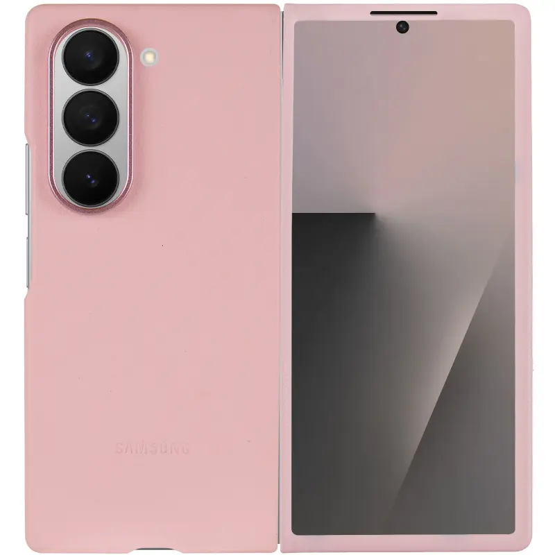 Шкіряний чохол Leather Case (AAA) для Samsung Galaxy Z Fold6, Pink 1, Штучна шкіра, купити оптом з доставкою