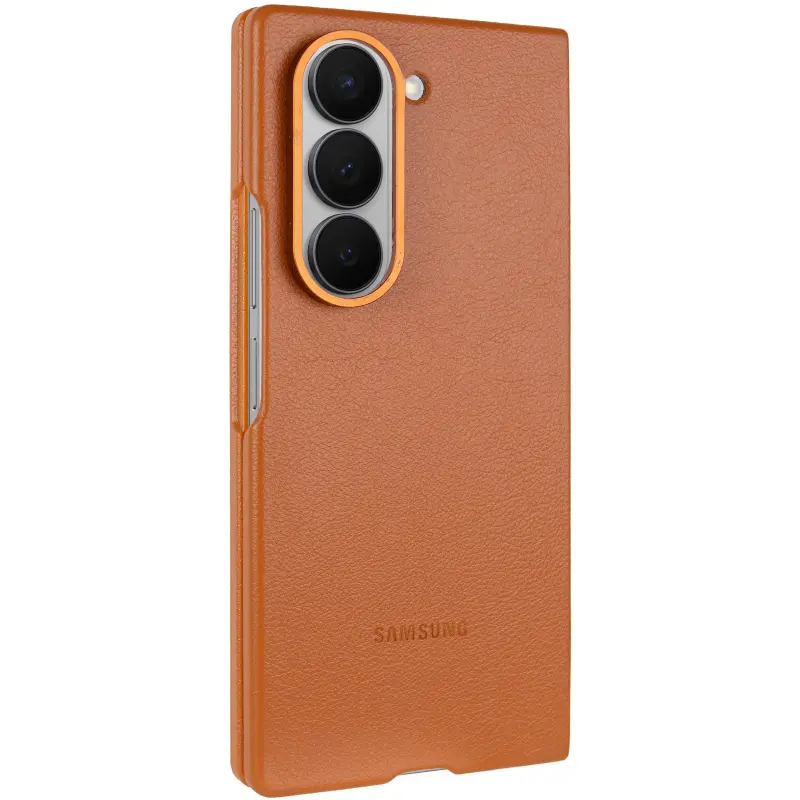 Шкіряний чохол Leather Case (AAA) для Samsung Galaxy Z Fold6, Tan, Штучна шкіра, купити оптом з доставкою