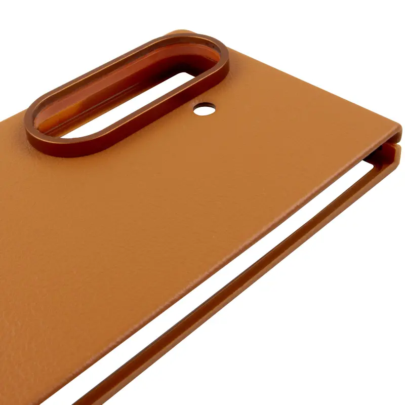 Шкіряний чохол Leather Case (AAA) для Samsung Galaxy Z Fold6, Tan 4, Штучна шкіра, купити оптом з доставкою