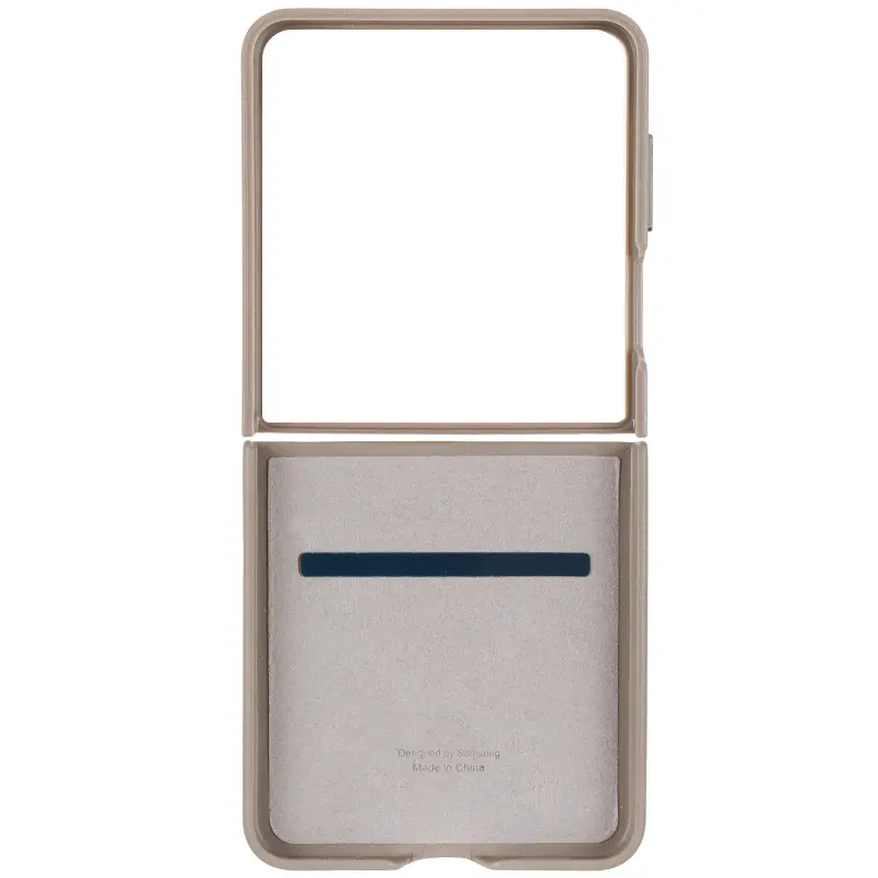 Шкіряний чохол Leather Case (AAA) для Samsung Galaxy Z Flip6, Gray 3, Штучна шкіра, купити оптом з доставкою