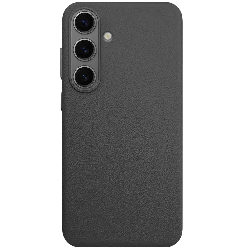 Шкіряний чохол Leather Case (AAA) для Samsung Galaxy S25+, Black, Штучна шкіра, купити оптом з доставкою