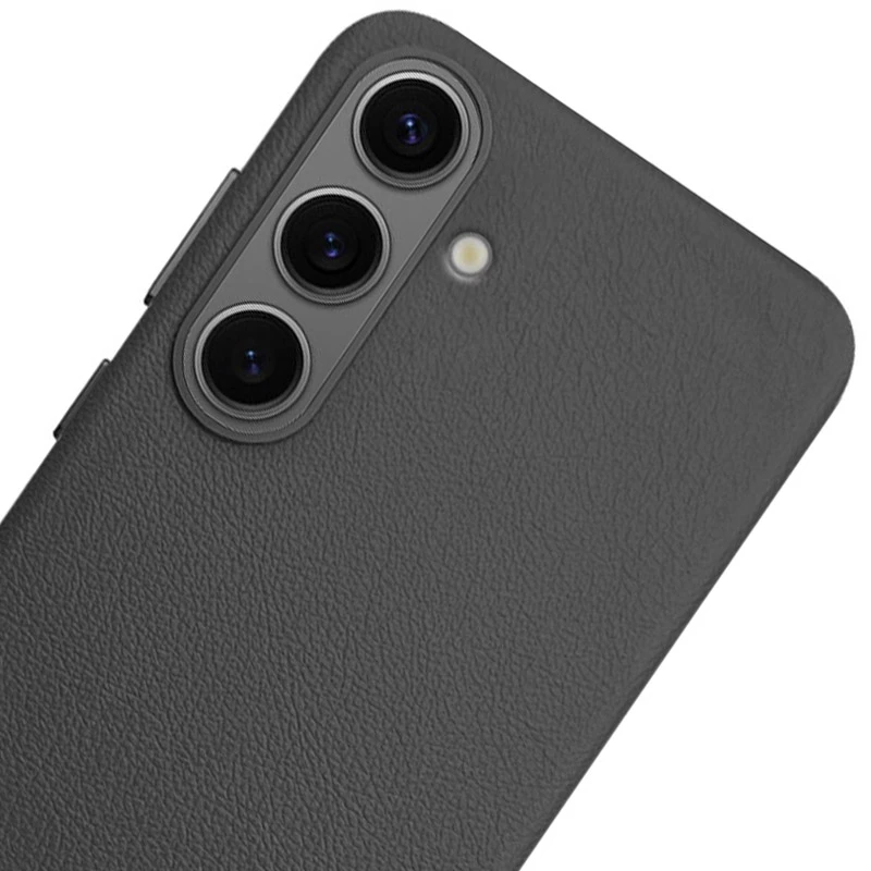 Шкіряний чохол Leather Case (AAA) для Samsung Galaxy S25+, Black 1, Штучна шкіра, купити оптом з доставкою