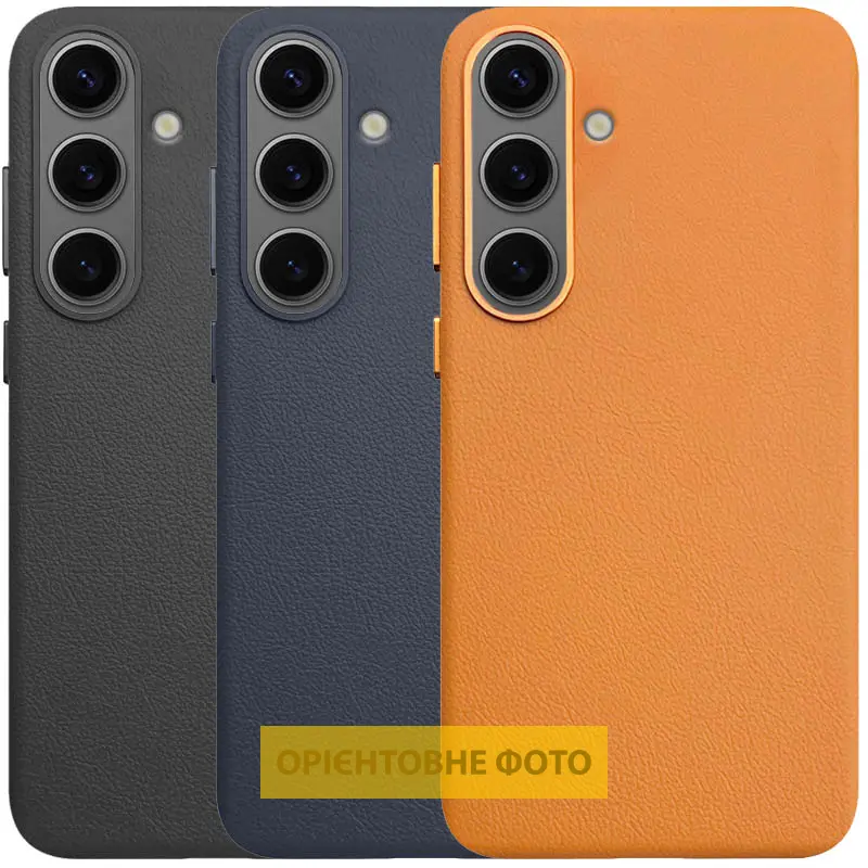 Шкіряний чохол Leather Case (AAA) для Samsung Galaxy S25 Edge, Штучна шкіра, купити оптом з доставкою