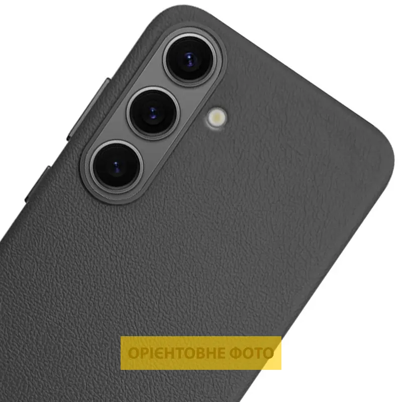 Шкіряний чохол Leather Case (AAA) для Samsung Galaxy S25 Edge, Black 1, Штучна шкіра, купити оптом з доставкою