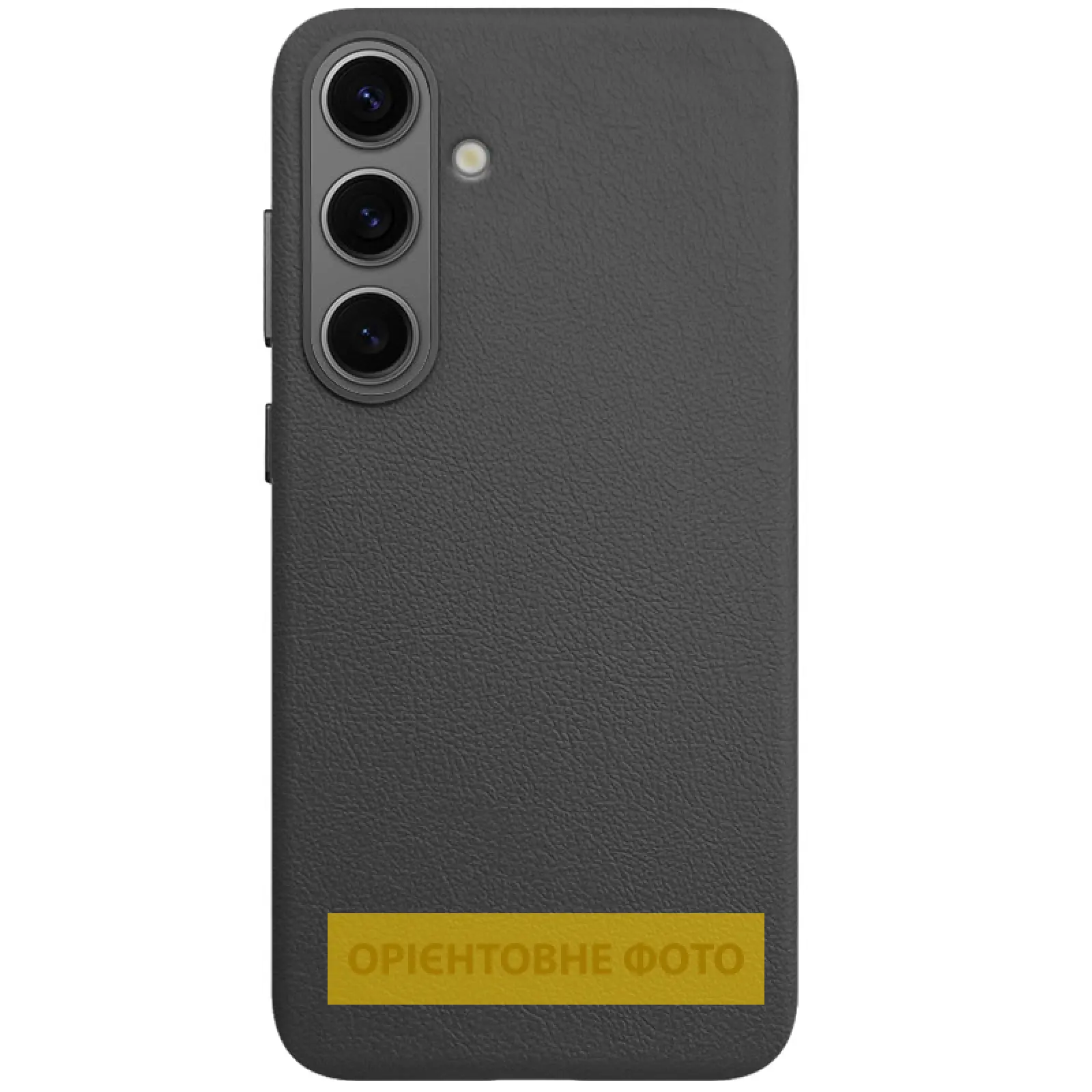 Шкіряний чохол Leather Case (AAA) для Samsung Galaxy S25 Edge, Black, Штучна шкіра, купити оптом з доставкою
