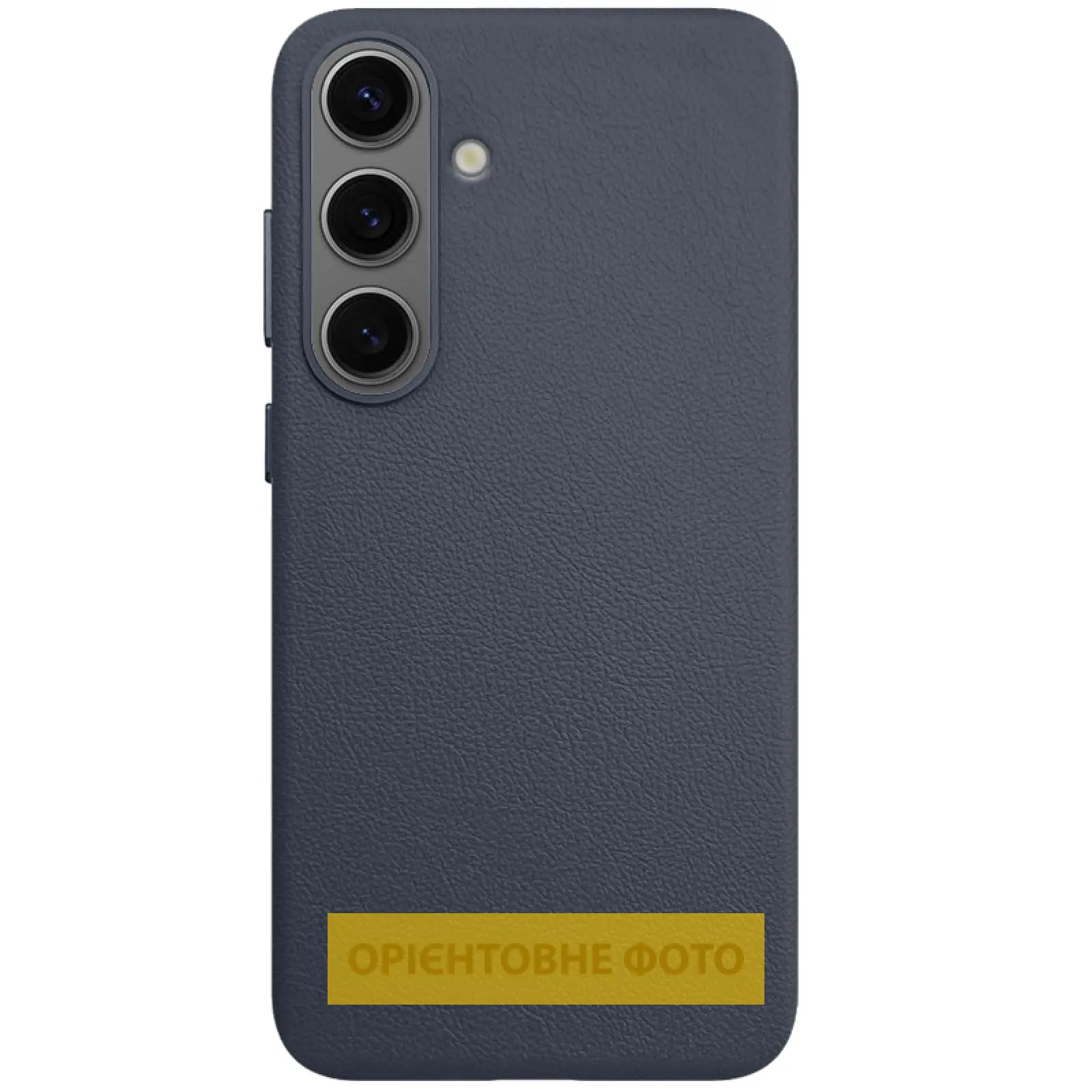 Шкіряний чохол Leather Case (AAA) для Samsung Galaxy S25 Edge, Midnight Blue, Штучна шкіра, купити оптом з доставкою