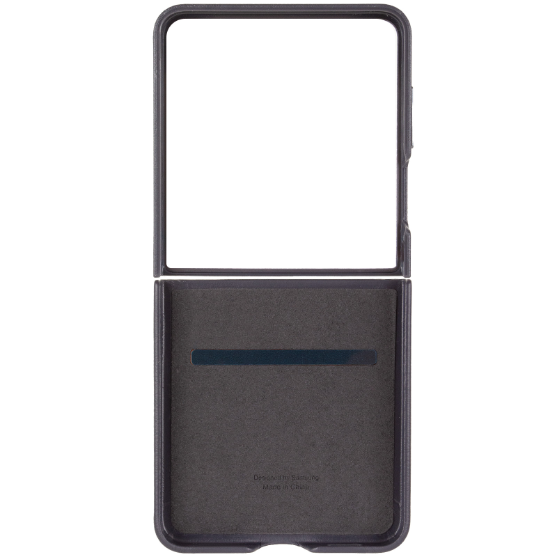 Шкіряний чохол Leather Case (AAA) для Samsung Galaxy Z Flip7, Dark Gray 2, Штучна шкіра, купити оптом з доставкою