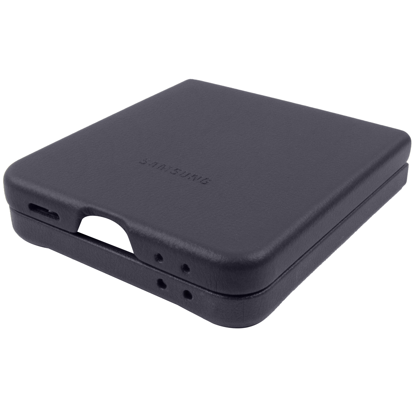 Шкіряний чохол Leather Case (AAA) для Samsung Galaxy Z Flip7, Dark Gray 3, Штучна шкіра, купити оптом з доставкою