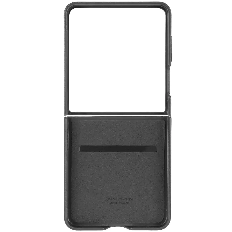 Уцінка Шкіряний чохол Leather Case (AAA) для Samsung Galaxy Z Flip7, Відкрита упаковка / Black 2, Штучна шкіра, купити оптом з доставкою
