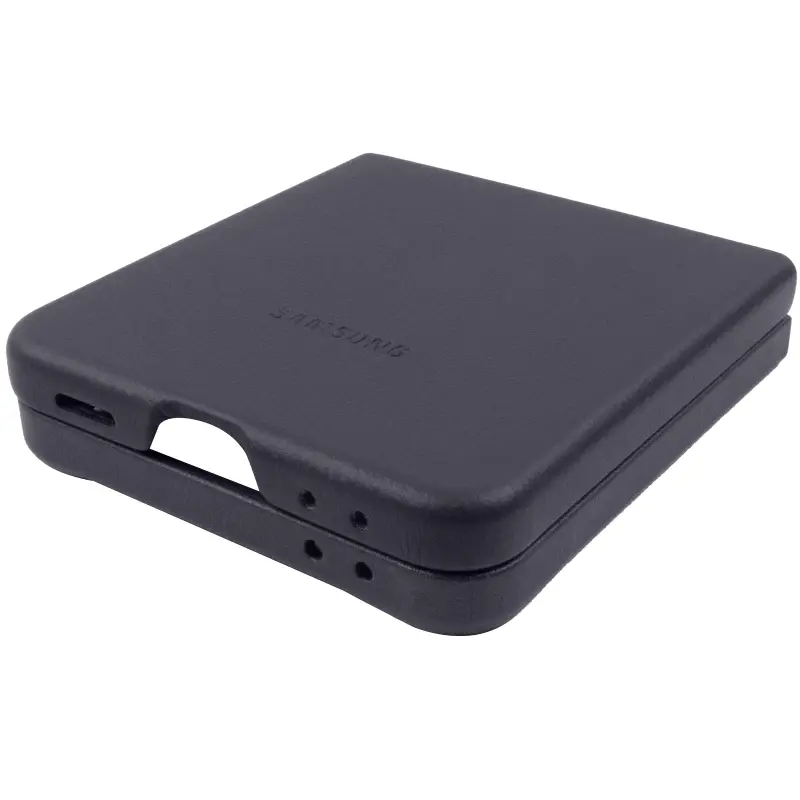 Уцінка Шкіряний чохол Leather Case (AAA) для Samsung Galaxy Z Flip7, Відкрита упаковка / Dark Gray 3, Штучна шкіра, купити оптом з доставкою