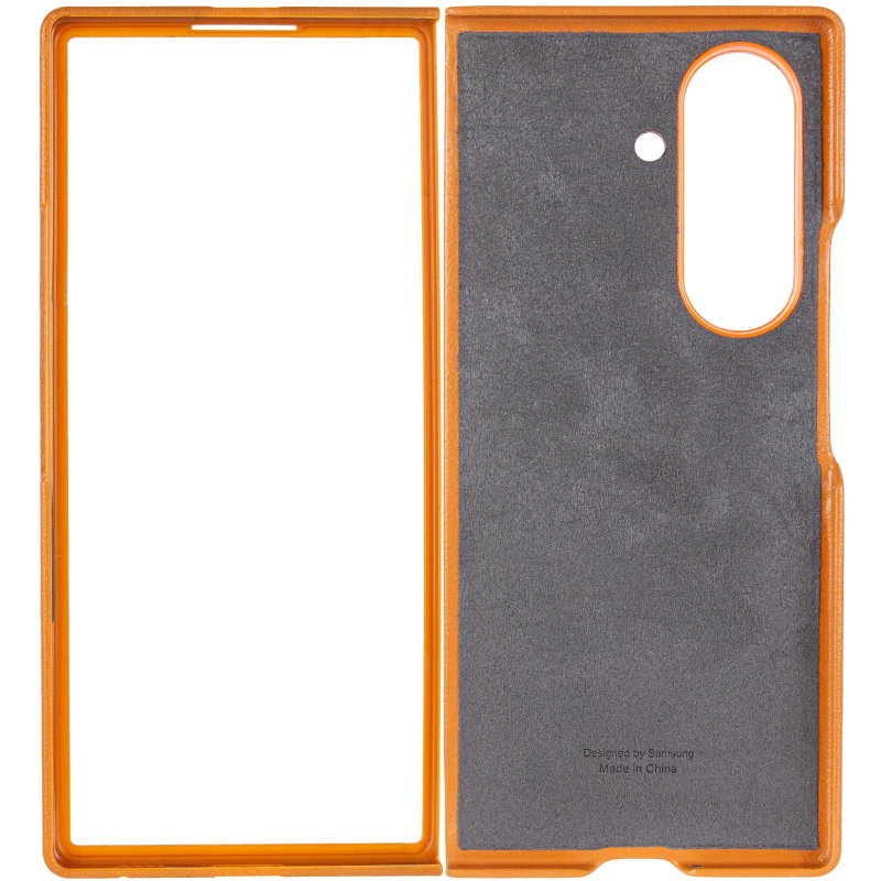 Шкіряний чохол Leather Case (AAA) для Samsung Galaxy Z Fold7, Tan 2, Штучна шкіра, купити оптом з доставкою
