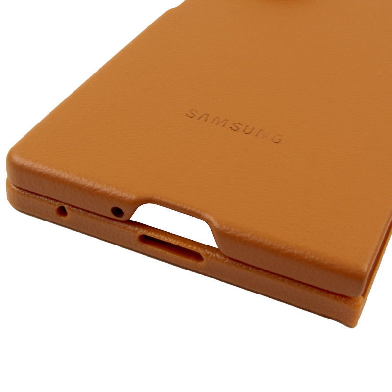 Шкіряний чохол Leather Case (AAA) для Samsung Galaxy Z Fold7, Tan 4, Штучна шкіра, купити оптом з доставкою