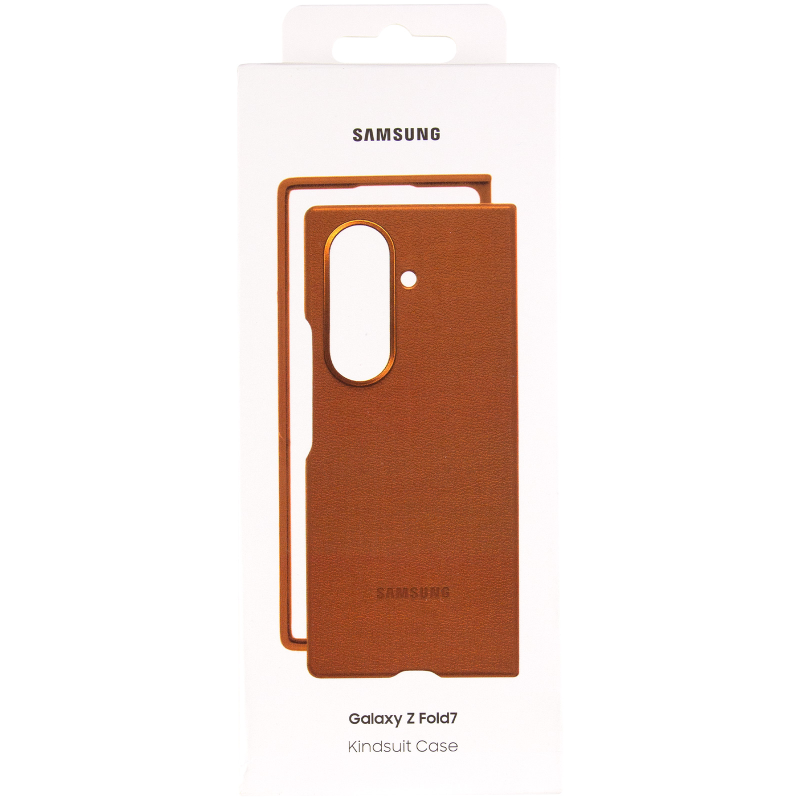 Шкіряний чохол Leather Case (AAA) для Samsung Galaxy Z Fold7, Tan 5, Штучна шкіра, купити оптом з доставкою