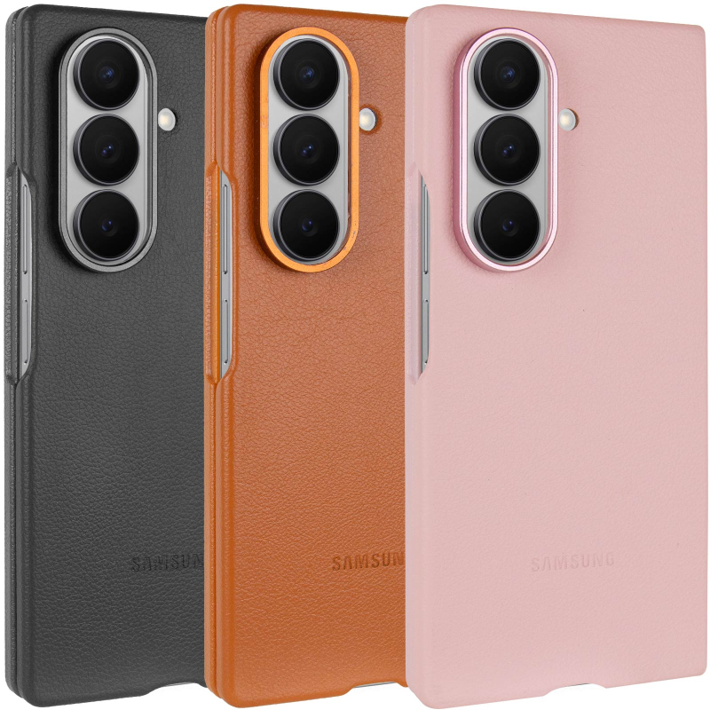 Уцінка Шкіряний чохол Leather Case (AAA) для Samsung Galaxy Z Fold7, Штучна шкіра, купити оптом з доставкою